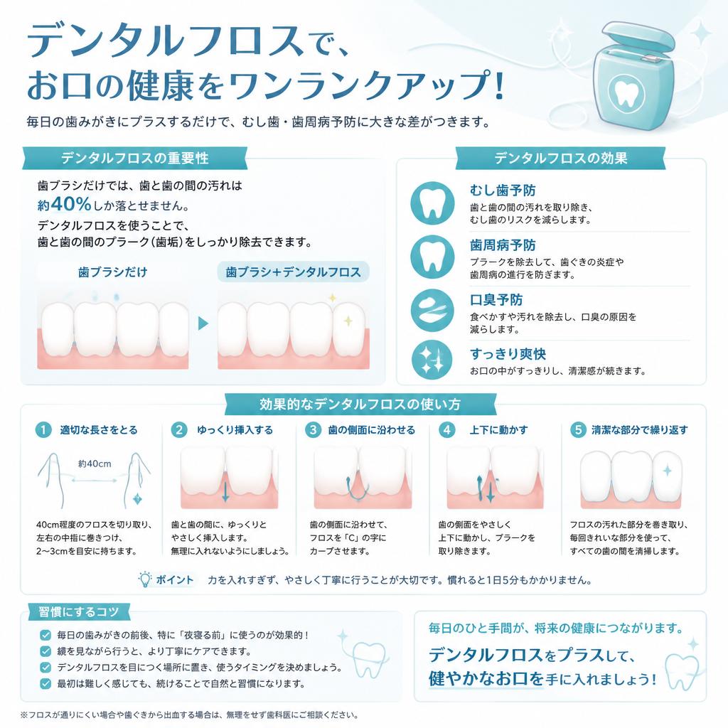 3. デンタルフロスの正しい使い方