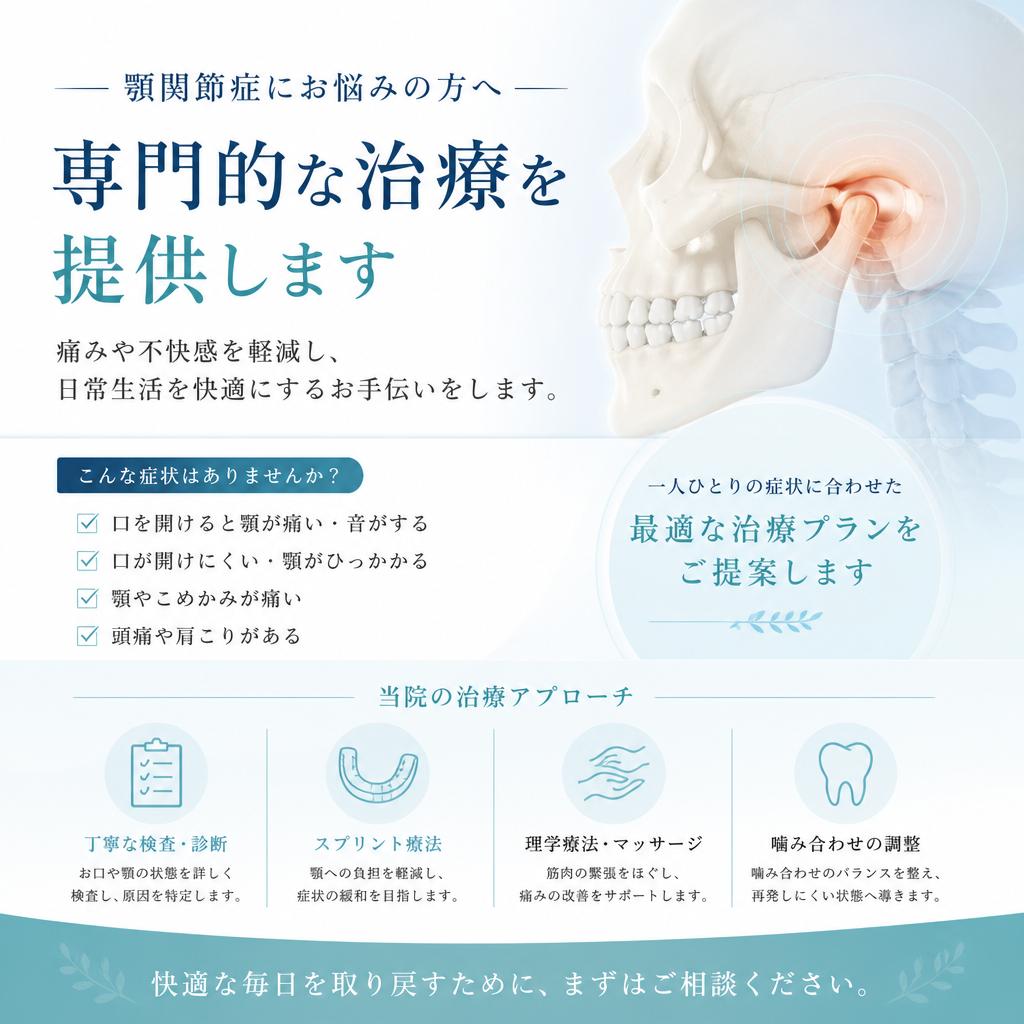 顎関節症の専門治療で快適な生活を
